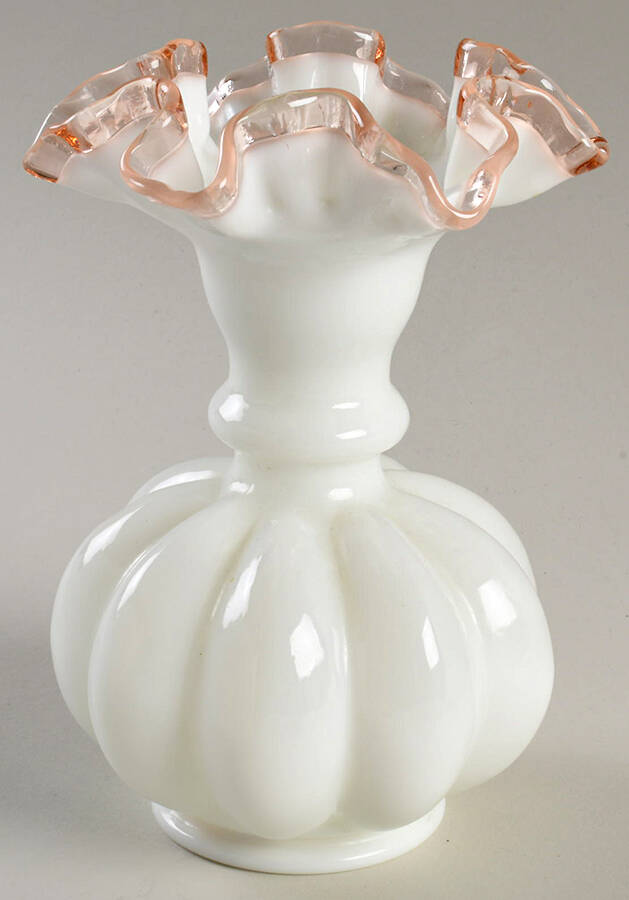Rose Crest 6" Double Crimped Vase by Fenton-1