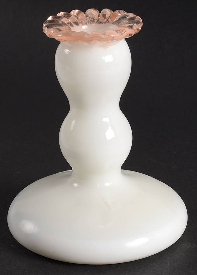 Rose Crest Tall Single Light Candlestick by Fenton-1