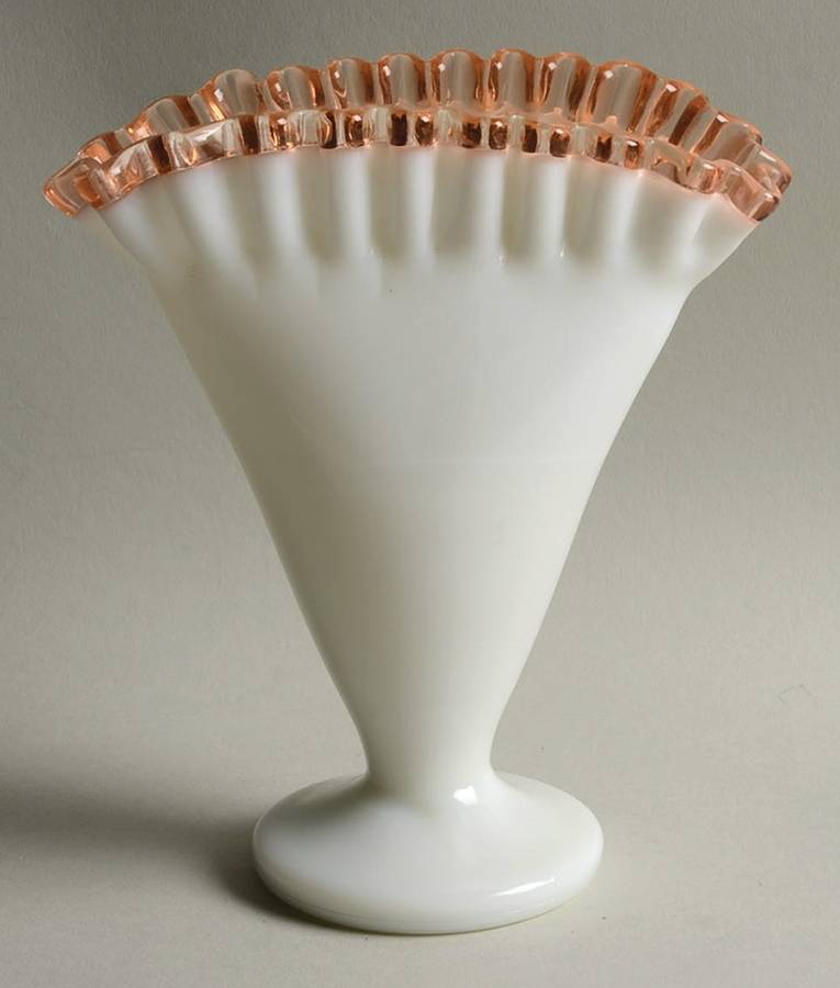 Rose Crest 6" Fan Vase by Fenton-1