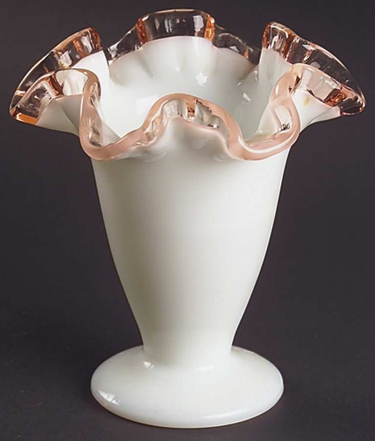 Rose Crest 4" Double Crimped Vase by Fenton-1
