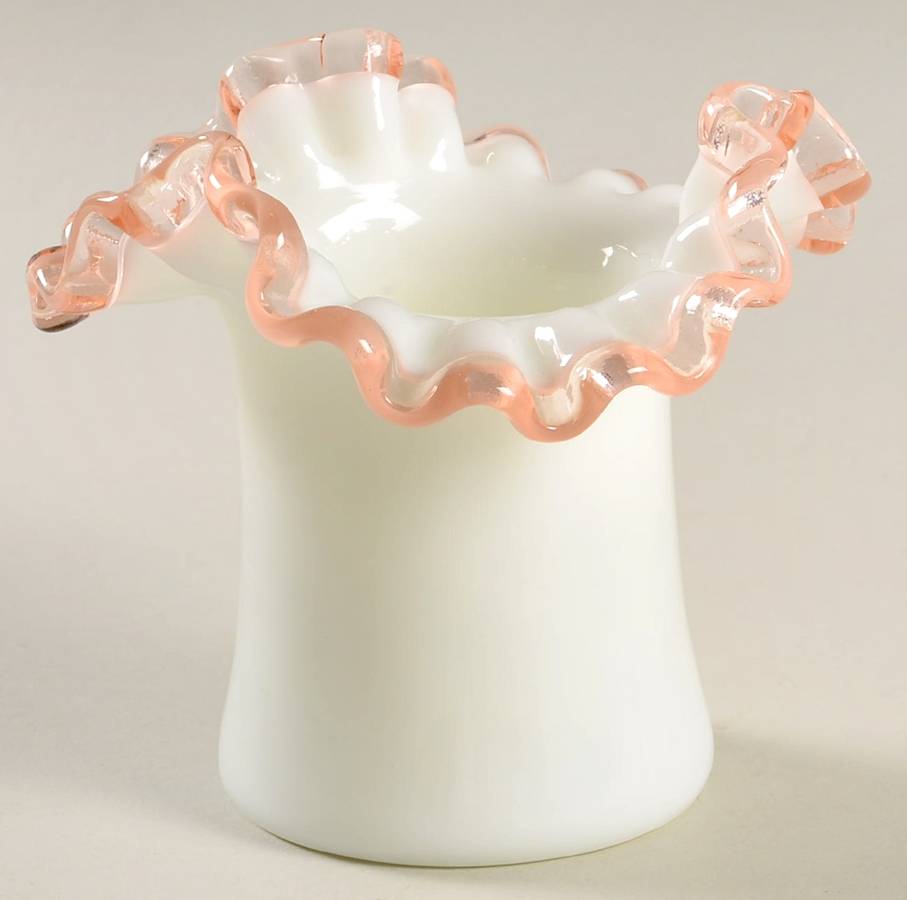 Rose Crest 3" Tirangular Crimped Topper(Top Hat) by Fenton-1