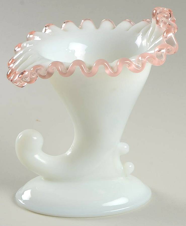 Rose Crest Cornucopia/Candleholder by Fenton-1
