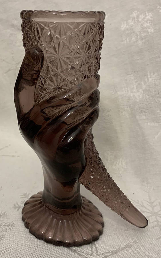 Daisy and Button Amber Hand Vase by Fenton-1
