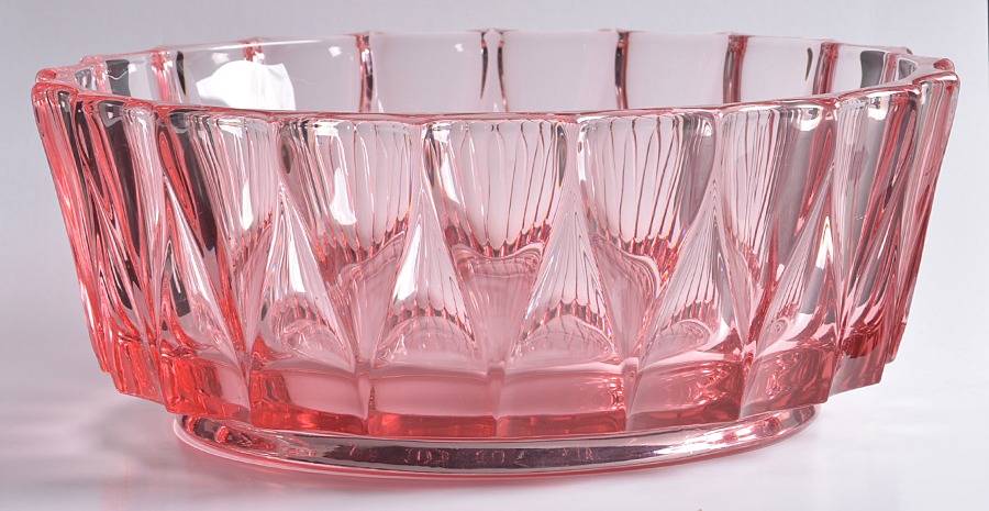 Facets Pink 10" Round Bowl by Fostoria-1