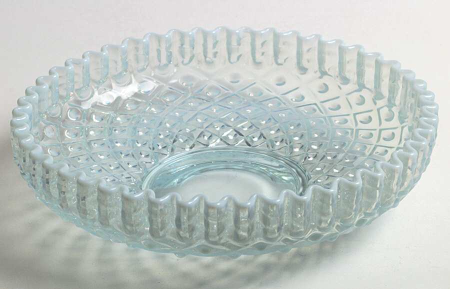 Diamond Lace Blue (Opalescent) 9" Cupped Bowl by Fenton-1