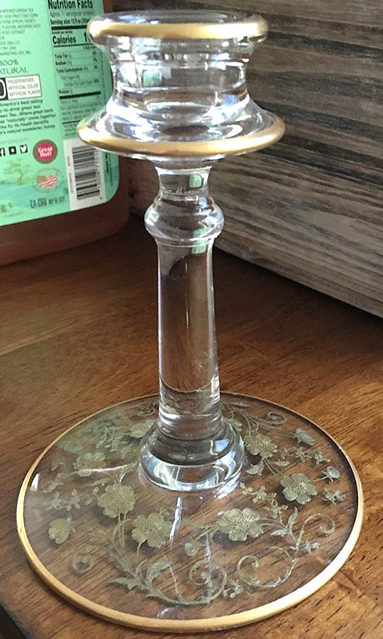 Buttercup (Gold Encrusted, Stem 6030) 5" Single Light Candlestick by Fostoria-1