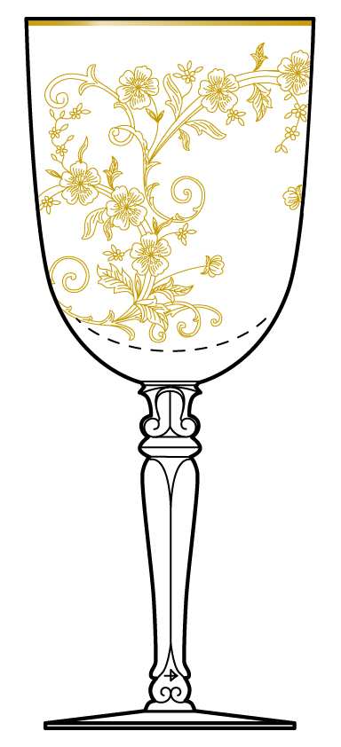 Buttercup (Gold Encrusted, Stem 6030) Water Goblet by Fostoria-1