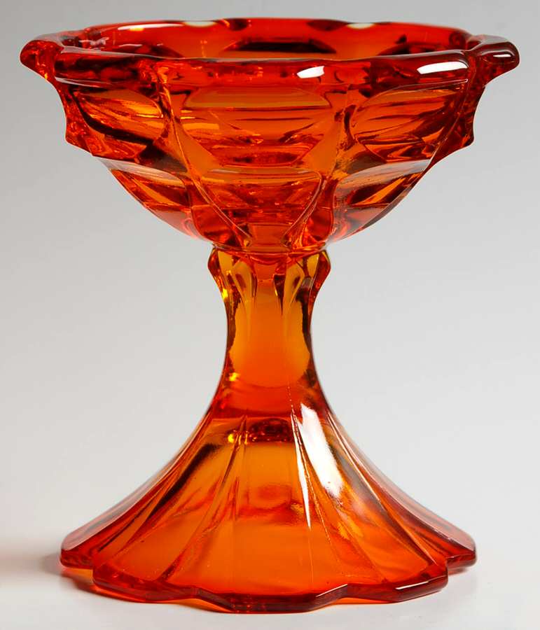 Valencia Orange (Amberina) 5" Single Light Candlestick by Fenton-1