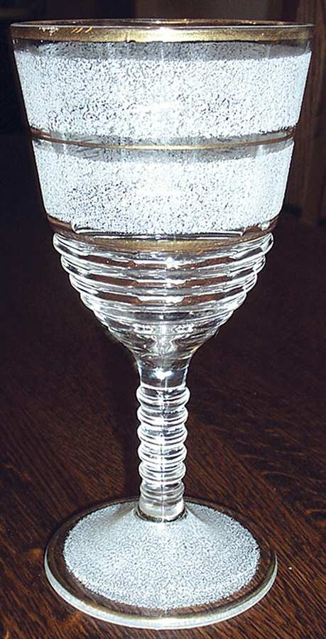145R-12 GOLD Water Goblet by Federal Glass -1