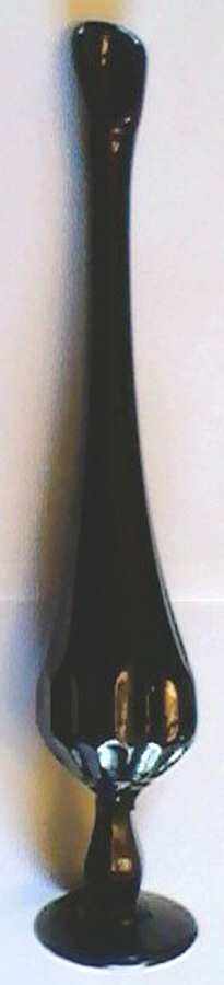 Thumbprint Black 11"-14" Medium Footed Swung Bud Vase by Fenton-1