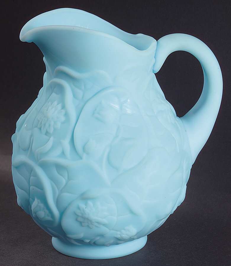 Blue Satin 36 Oz Pitcher by Fenton-1