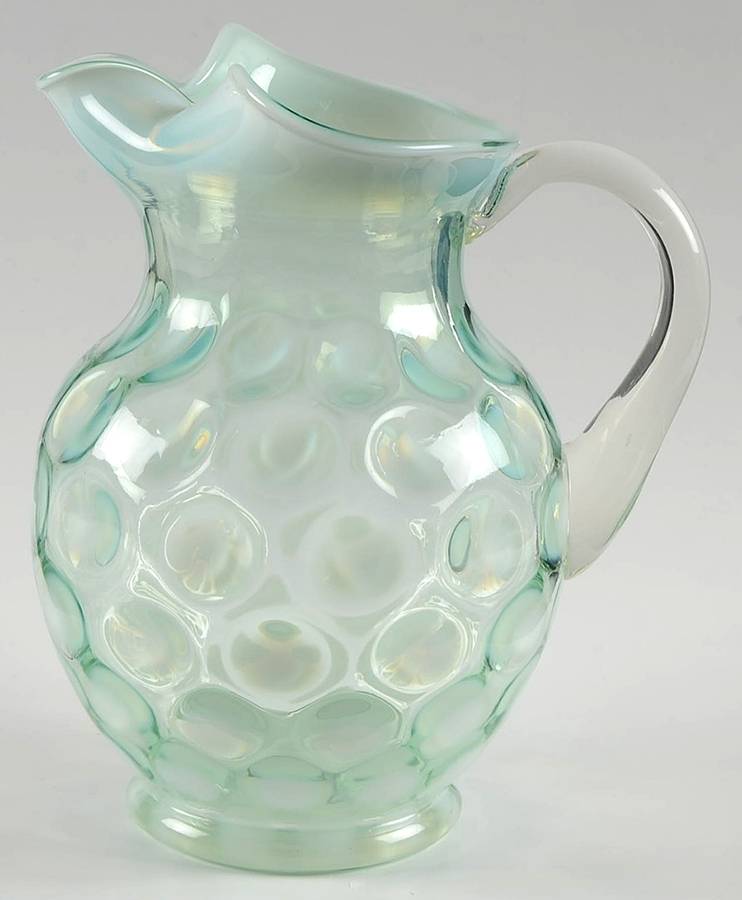 Dot Optic Lime Green (Opalescent) 88 Oz Pitcher by Fenton-1