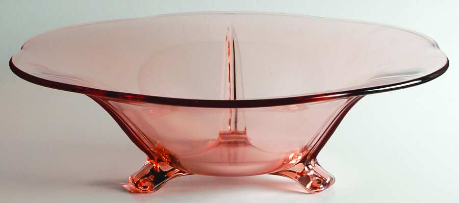2394 Pink 12" 3-Toed Footed Bowl by Fostoria-1