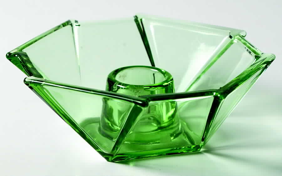 2402 Green Single Light Candlestick by Fostoria-1