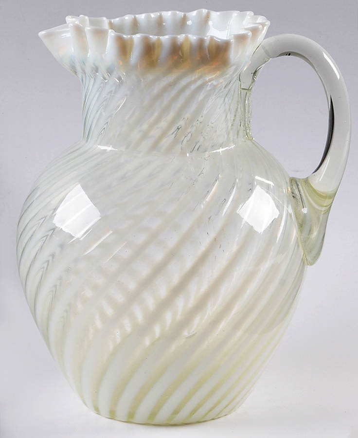 Spiral Optic French (Opalescent) Pitcher by Fenton-1