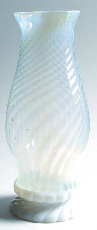 Spiral Optic French (Opalescent) Hurricane Lamp & Globe by Fenton-1