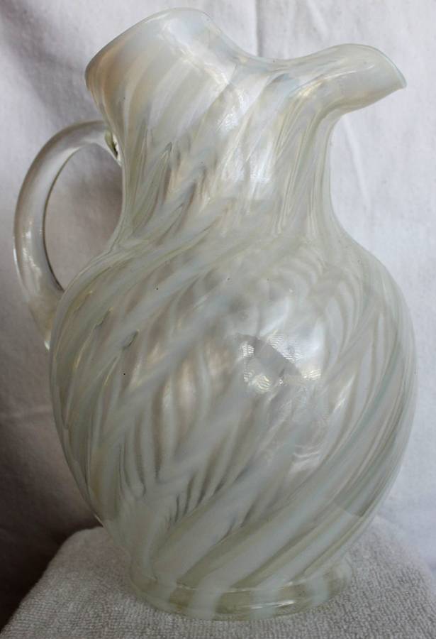 Spiral Optic French (Opalescent) Ice Lip Pitcher by Fenton-1