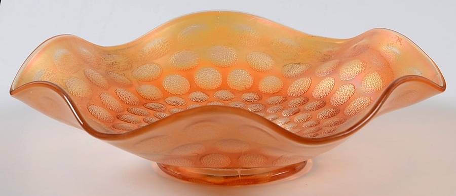Coin Dot Marigold 7" Round Crimped Bowl by Fenton-1