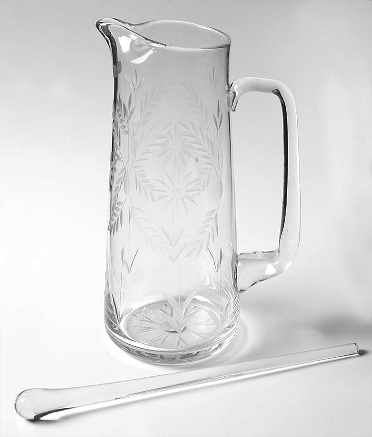 Coronation 42 Oz Martini Pitcher W/Glass Stirrer by Fostoria-1