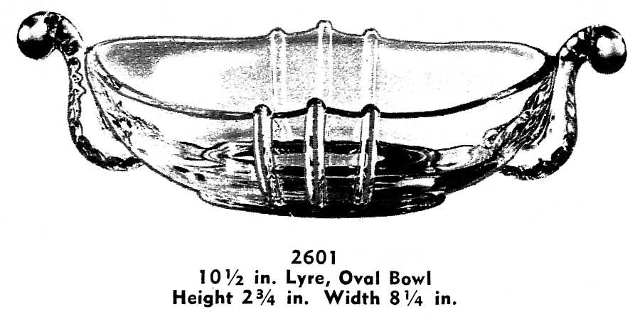 Lyre (Giftware) 10" Oval Bowl by Fostoria-1