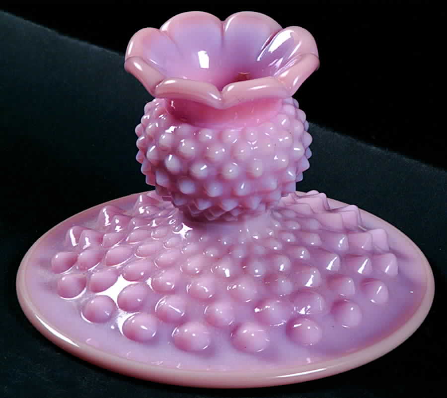 Hobnail Rose (Pastel) Single Light Candlestick by Fenton-1