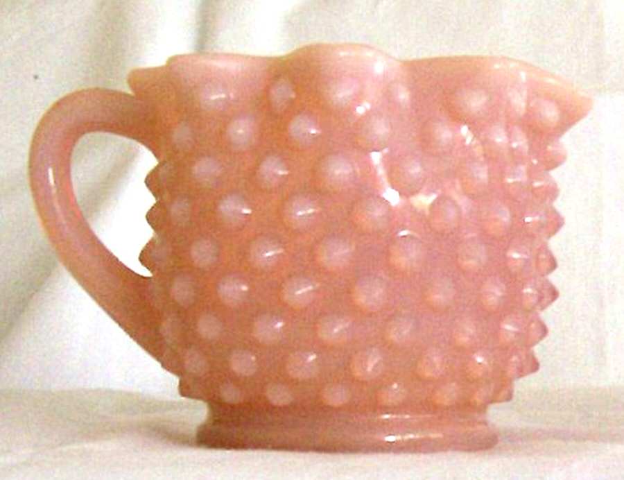 Hobnail Rose (Pastel) Creamer by Fenton-1
