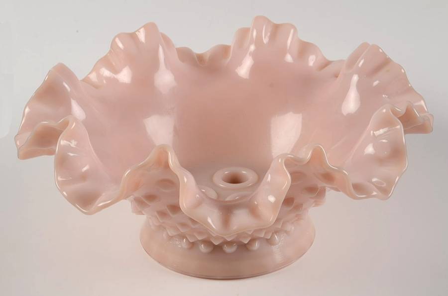Hobnail Rose (Pastel) (4 Piece) Epergnette, Small Bowl Only by Fenton-1