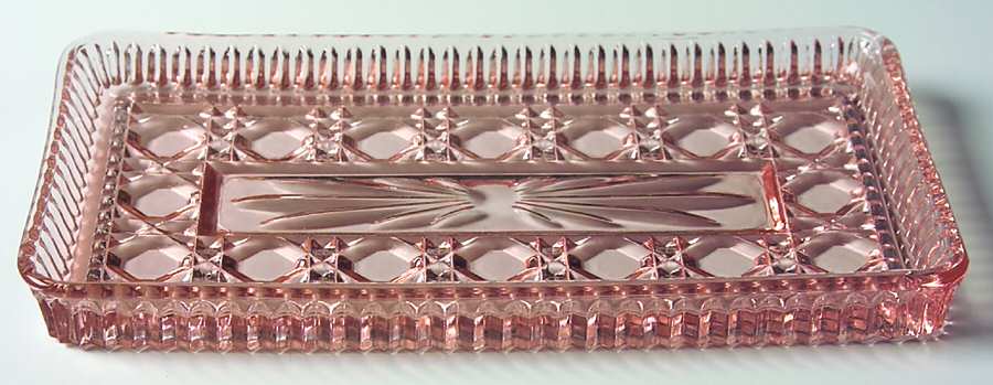 Windsor Pink (Peach Ballad) 8" Rectangular Relish by Indiana Glass-1