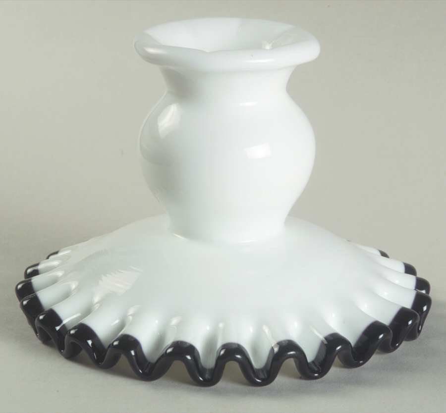 Black Crest 3" Single Light Candlestick by Fenton-1