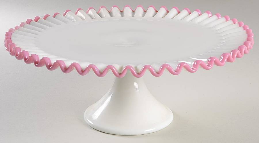Apple Blossom Crest Cake Stand by Fenton-1