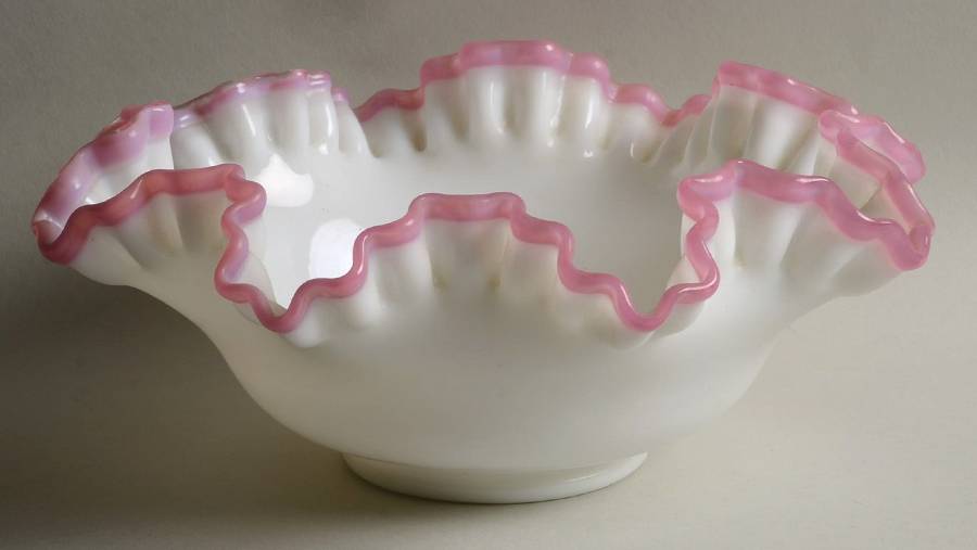 Apple Blossom Crest 10" Round Double Crimped Bowl by Fenton-1