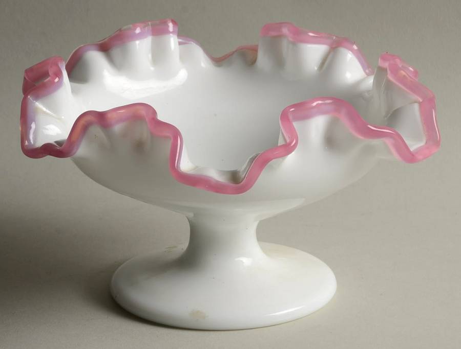 Apple Blossom Crest Round Compote (Height X Width) by Fenton-1