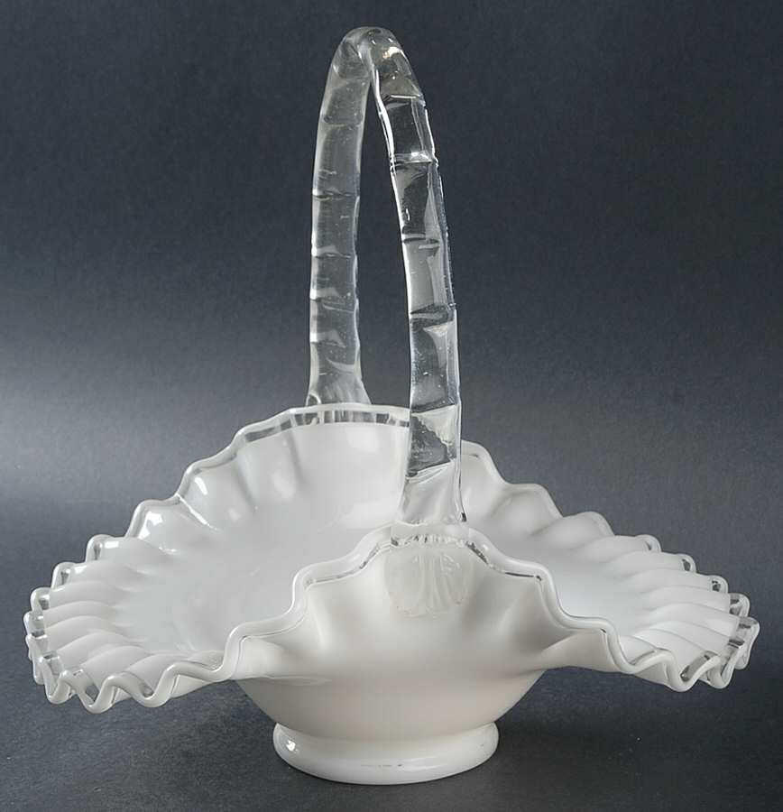 Crystal Crest #201 Crests 10" Basket by Fenton-1