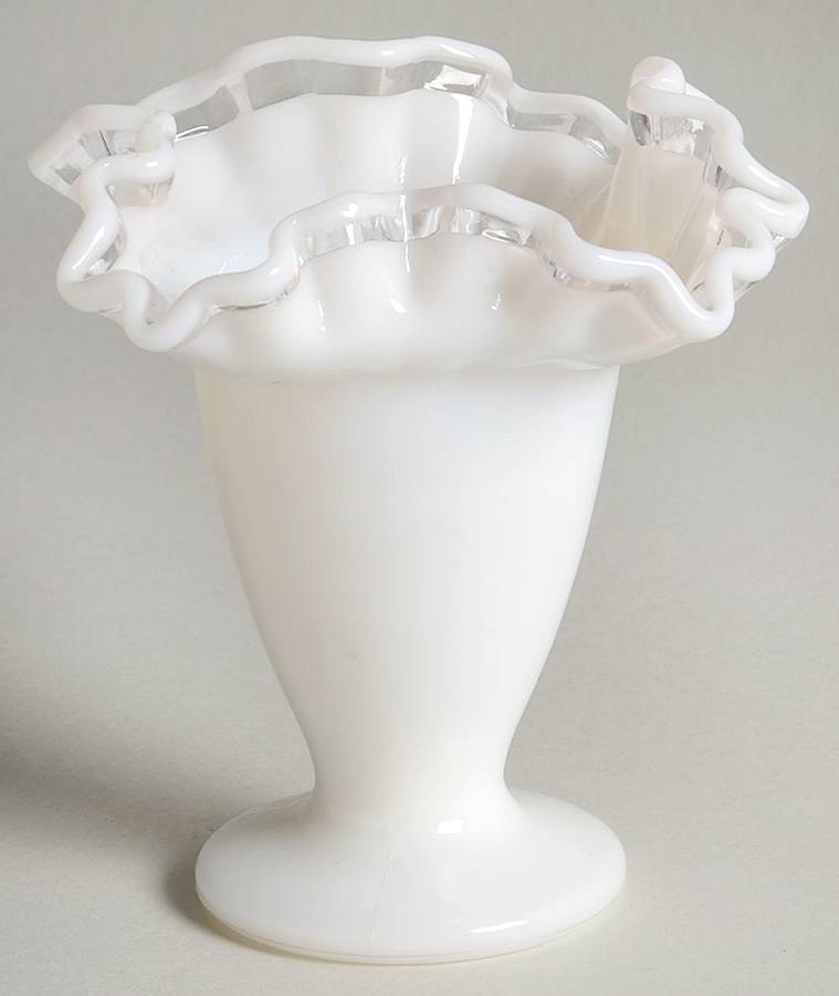 Crystal Crest 4" Double Crimped Square Vase by Fenton-1