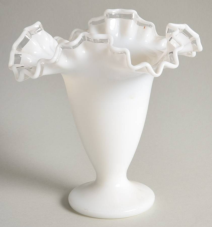 Crystal Crest 6" Double Crimped Vase by Fenton-1