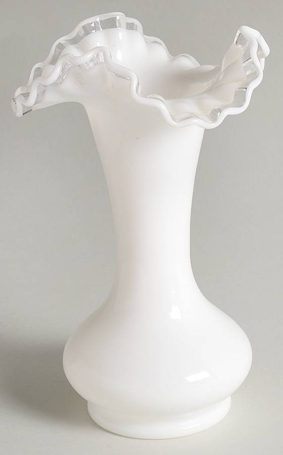 Crystal Crest 8" Double Crimped Vase by Fenton-1