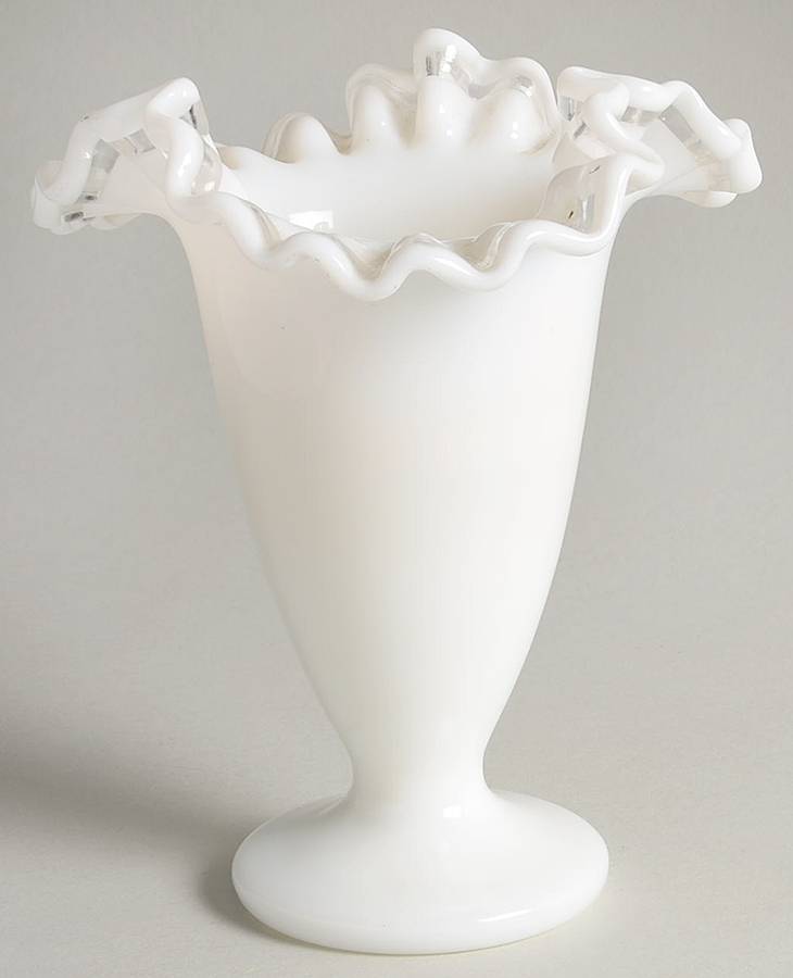 Crystal Crest 6" Double Crimped Vase by Fenton-1