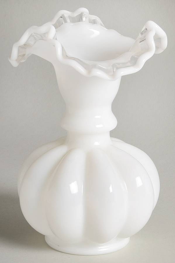 Crystal Crest 6" Double Crimped Vase by Fenton-1