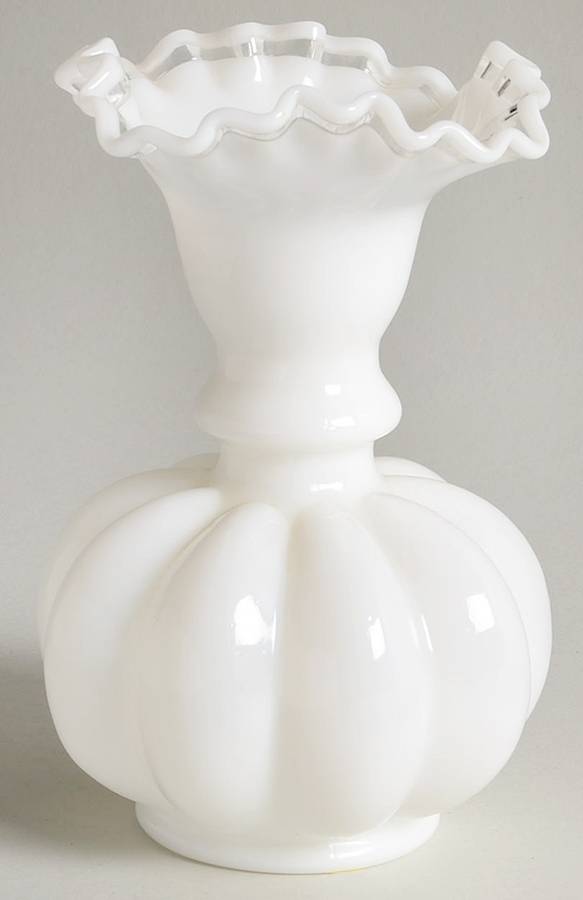 Crystal Crest 6" Double Crimped Vase by Fenton-1