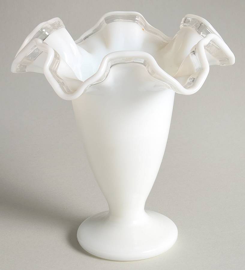 Crystal Crest 6" Double Crimped Vase by Fenton-1