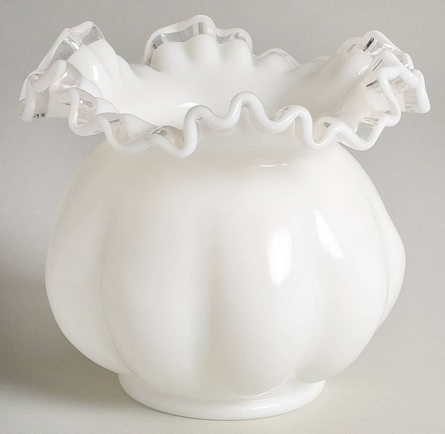 Crystal Crest 5" Double Crimped Vase by Fenton-1