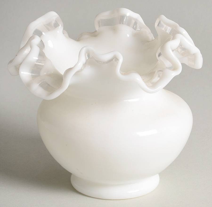 Crystal Crest 4" Double Crimped Vase by Fenton-1