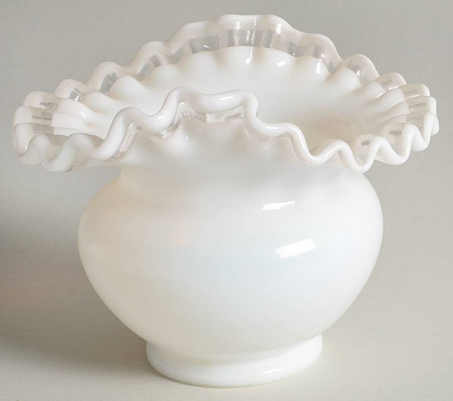 Crystal Crest 4" Double Crimped Vase by Fenton-1