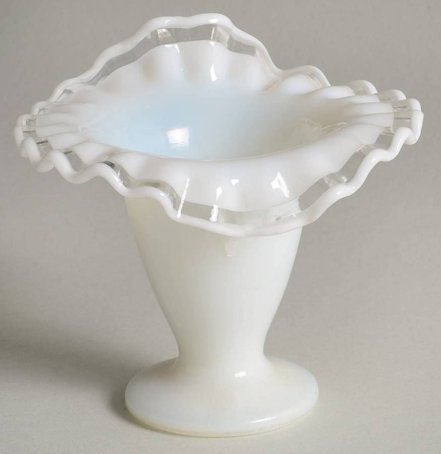 Crystal Crest 4" Jack in the Pulpit Crimped Vase by Fenton-1