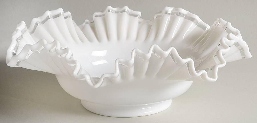 Crystal Crest 13" Round Double Crimped Bowl by Fenton-1