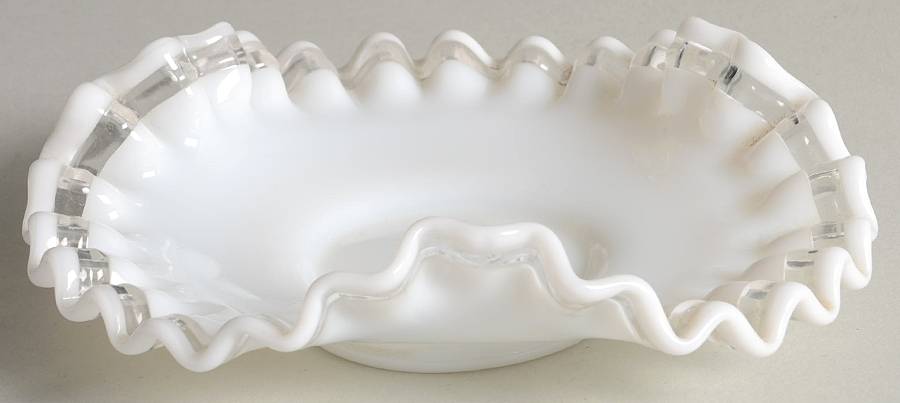 Crystal Crest 5" Triangular Bon Bon by Fenton-1