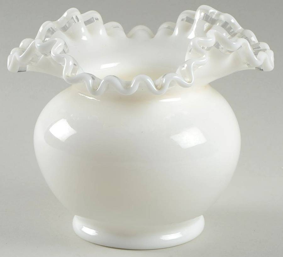 Crystal Crest 5" Crimped Square Vase by Fenton-1
