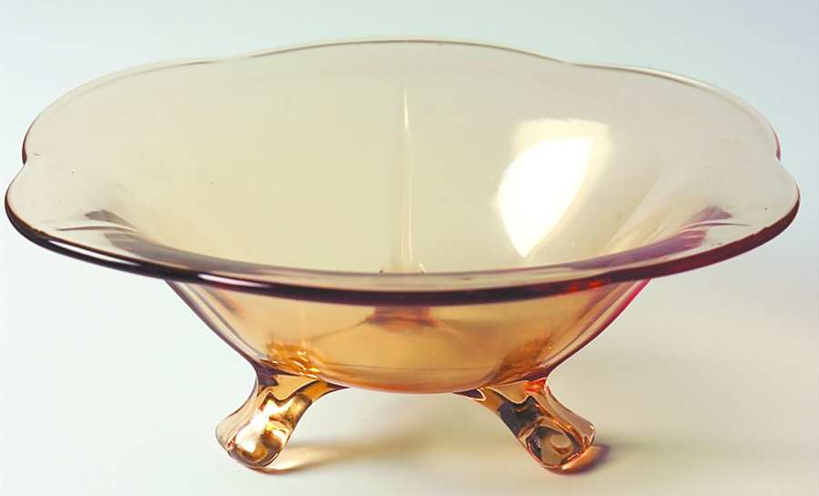 2394 Amber 6" 3-Toed Footed Bowl by Fostoria-1