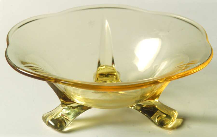 2394 Yellow 3-Toed Footed Bowl by Fostoria-1