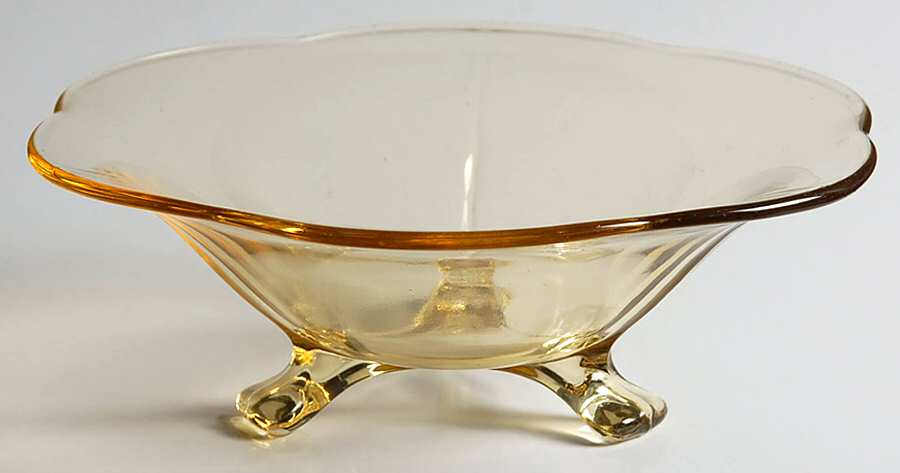 2394 Yellow 6" 3-Toed Footed Bowl by Fostoria-1